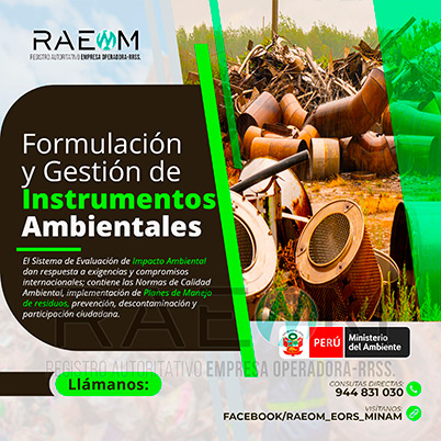 RAEOMINAM.COM RAEOMINAM RAEOM Registro Autoritativo de Empresas Operadoras MINAM, para transporte de Residuos Sólidos. Elaboración de guías técnicas:
                                                    En un plazo de sesenta (60) días calendarios, contados a partir de la confirmación de servicios se elabora las siguientes guías:
                                                    a) Formulación de los planes de gestión de residuos sólidos municipales;
                                                    b) Caracterización de residuos sólidos municipales; 
                                                    c) Formulación y evaluación de Instrumentos de Gestión Ambiental para infraestructuras de residuos sólidos;
                                                    d) Gestión operativa del servicio de limpieza pública; 
                                                    e) Criterios y contenido para los proyectos de inversión de recuperación de áreas degradadas por residuos sólidos;
                                                    f) Estructuras de costos asociados a la operación y mantenimiento del servicio de limpieza pública;
                                                    g) Diseño y construcción de infraestructuras de disposición final de residuos sólidos municipales.